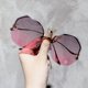 thumbnail image 3 of Gafas de sol de mujer de alta gama, de moda, de media montura, lisas, protección solar para exteriores, protección UV, gafas de sol de montura grande color ruborizadas, 3 of 6