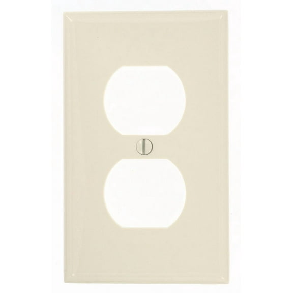 Leviton Duplex Outlet Plate 80703-NT Traditional - Thermoplastic, Single Gang, Light Almond