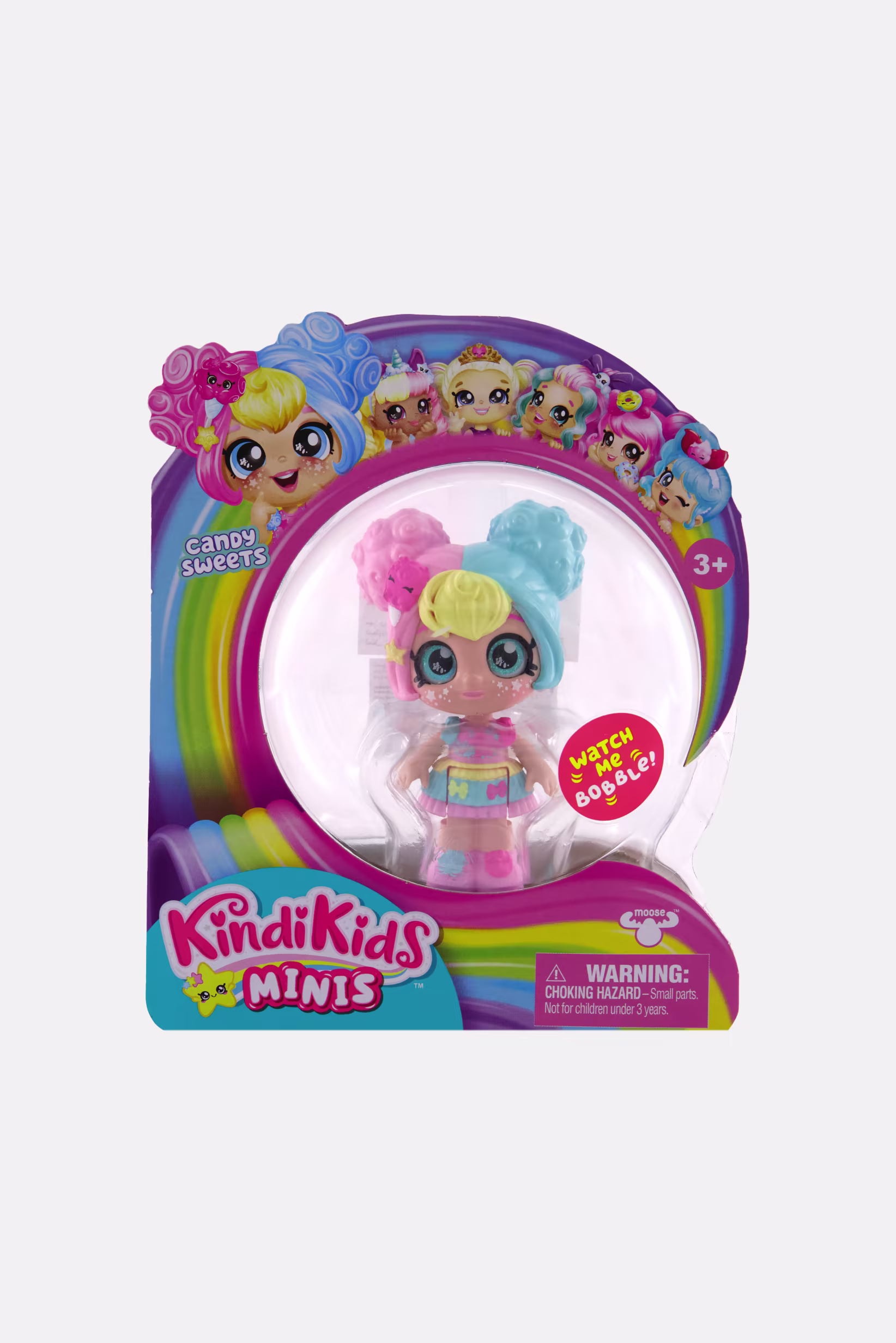 Moose Toys Kindi Kids Minis Glittery Eyes Candy Sweets Mini Bobblehead