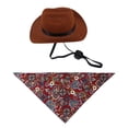 thumbnail image 2 of Sombrero de Vaquero para Mascotas Accesorio para Fotos Gorras Occidentales Divertidas Universal Accesorios para Perros Y Gatos con Correa Elást Vino M Sunnimix Sombrero de vaquero, 2 of 8