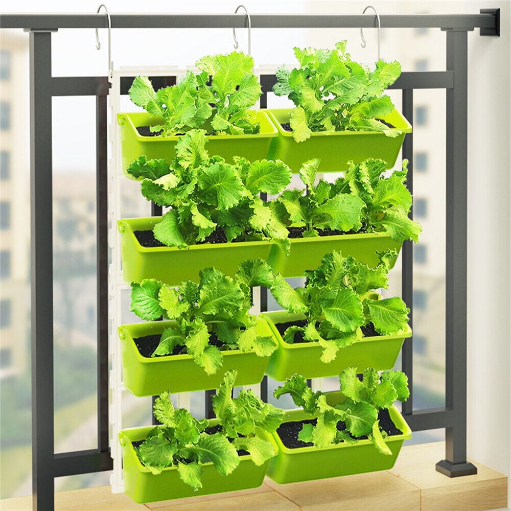Fichiouy 4 Tier WallMounted Elevated Garden Planter Vertical Raised