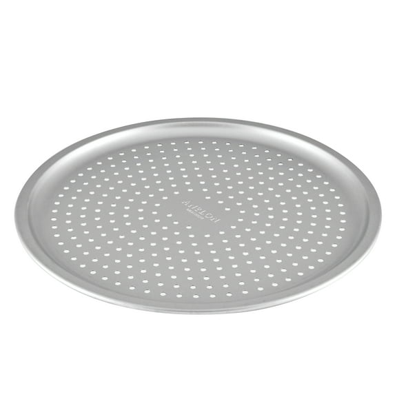 Anolon Pro-Bake Bakeware 14 Inch Aluminized Steel Perforated Pizza Pan, Silver