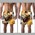 thumbnail image 3 of luoweisi Men's Beach Shorts Quick Dry Swim Trunks with Mesh Lining Bee L, 3 of 5