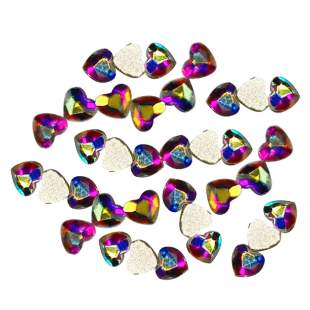 Arte de uñas 3D plano con corazón de cristal, uñas decoradas con joyas de brillo de diamantes de imitación de diamantes Adepaton Uñas Postizas y Decoración