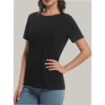 thumbnail image 2 of Womens Short Sleeve Basic Shirts Crewneck Tees Loose Fit Fashion Tops Casual Summer Clothes, 2 of 6