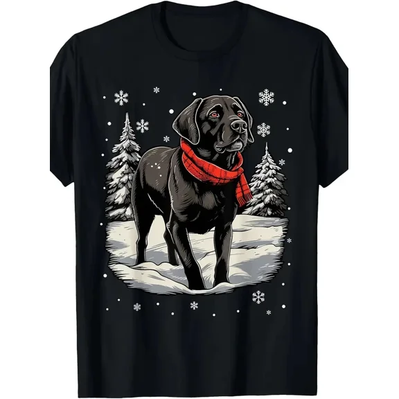 Festive Labrador Retriever Christmas Extra Large Dog Lover Holiday Unisex T-Shirt up to size 5XL
