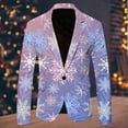 thumbnail image 2 of Mens Fashion Leisure Christmas Printed Pocket Jacket Suit Jacket, 2 of 3