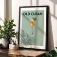 thumbnail image 4 of Old Cuban - Beacon New York Illustration Cocktail Typography Kitchen Decor Bar Vintage Poster Quote Black Framed Wall Art Print 5 x 7 inches, 4 of 8