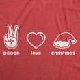 thumbnail image 2 of Womens Peace Love Christmas T Shirt Funny Holiday Xmas Party Graphic Novelty Tee Womens Graphic Tees, 2 of 7