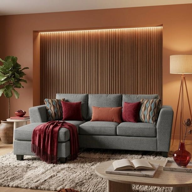 Sala esquinera Modular Caprice izquierda o derecha, Atlas del Descanso color Gris