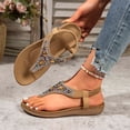 thumbnail image 1 of MKLEKYY Sandalias Planas para Mujer Sandalias Cómodas para Uso Casual, Vacaciones En La Playa y Uso Diario Con Diseño de Diamantes de Imitación, 1 of 4