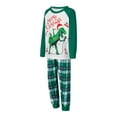 thumbnail image 3 of ELF Christmas Family Pajamas Matching Set Dinosaur Print Long Sleeve Tops and Plaid Pants Sleepwear, 3 of 7