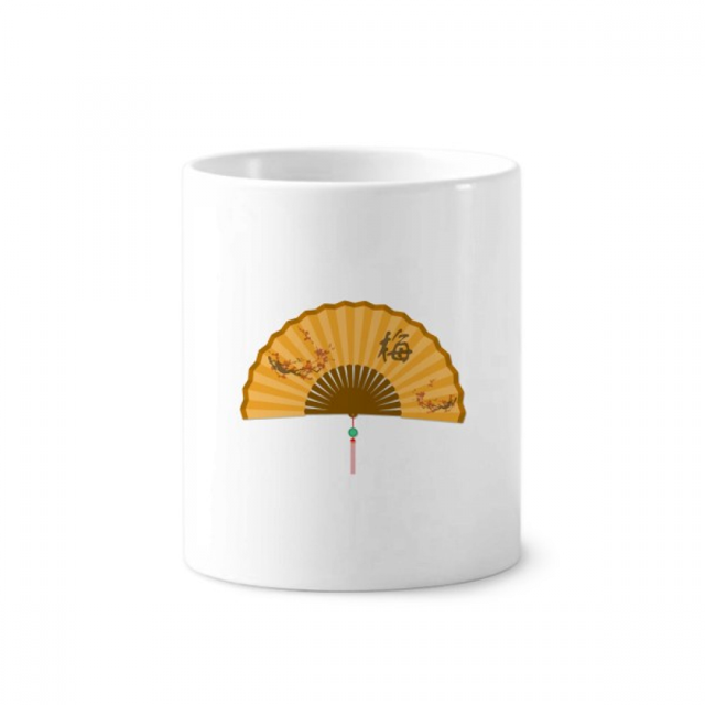 Ventilador de papel Cepillo de dientes titular de la pluma Mug de ceramica blanca taza 350ml