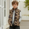 thumbnail image 3 of Binienty Duck Hunting Camo Vest Waistcoat for Girls Polar Fleece Vest With Front Pockets Stand Collar Soft Fuzzy Fluffy Fleece Jacket Toddler Trendy Winter Clothes, 3 of 7