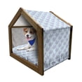 thumbnail image 1 of Whale Pet House, Cartoon Animal with Smile and Swirled Design Inhabitants of the Deep Ocean Theme, Outdoor & Indoor Portable Dog Kennel with Pillow and Cover, 5 Sizes, Pale Blue Muave, by Ambesonne, 1 of 5