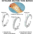 thumbnail image 5 of Jstyle 3PCS 14K Gold Filled Toe Rings for Women Adjustable Silver Gold Toe Ring Set Cute Opal CZ Daisy Flower Toe Rings Open Band Hawaiian Beach Summer Foot Jewelry for Women, 5 of 6