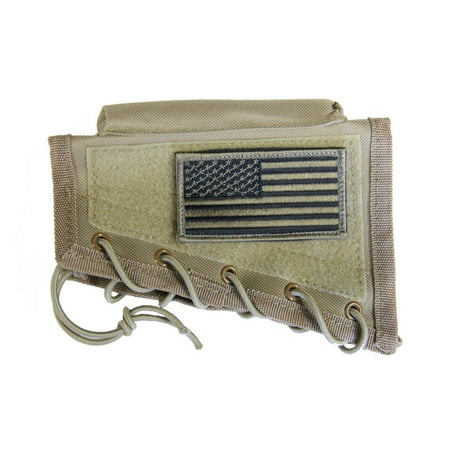 Tan Cheek Rest + USA PATRIOT FLAG Morale Patch Fits CZ 452 455 512 527 557 Winchester Model 70 XPR Rifles, Tactical Tan Cheekrest With Integral Stock Riser + PATRIOT.., By m1surplus from