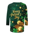 thumbnail image 5 of TaTaai St. Patrick's Day Women's Casual Print Round Neck 3/4 Sleeve T-Shirt Loose Top Gift, 5 of 5