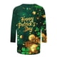 thumbnail image 5 of TaTaai St. Patrick's Day Women's Casual Print Round Neck 3/4 Sleeve T-Shirt Loose Top Gift, 5 of 5