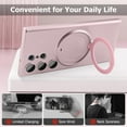 thumbnail image 4 of Compatible with Samsung Galaxy S23 Ultra Case with Magnetic Ring Holder [Compatible with Magsafe & Camera Lens Protector] Soft TPU Shockproof Kickstand Phone Case for Galaxy S23 Ultra Pink, 4 of 12
