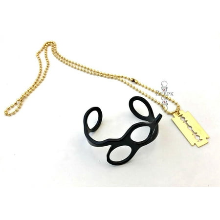 Zeepk Barber Jewelry Shears Bracelet Necklace Gold And Matte