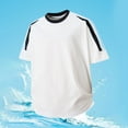 thumbnail image 2 of XDZJLR Mens T Shirt 2025 Summer Striped Patchwork Short Sleeved Tees, 2 of 4