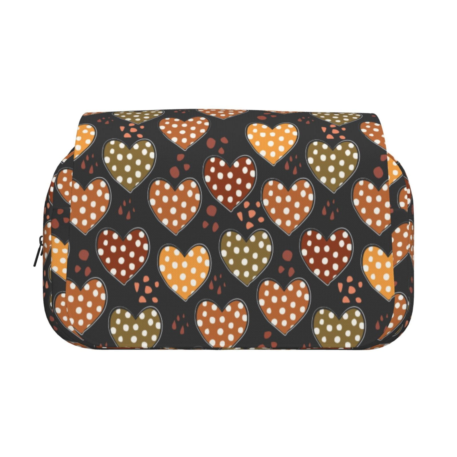 Rateoe Heart Pattern Double Clamshell Pen Case, Storage Organizer with Two Zipper Compartments– Holds Up to 50 Pencils & Pens