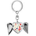 thumbnail image 1 of Porte-clés Pentagramme en Forme de Cœur d'Ange Américain Rouge Bleu, 1 of 3