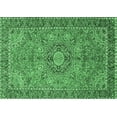 thumbnail image 1 of Ahgly Company Indoor Rectangle Medallion Emerald Green Traditional Area Rugs, 5' x 7', 1 of 4