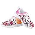 thumbnail image 4 of Pzuqiu Leopard Print Big Kids Shoes Floral Girls Tennis Shoes Size 1 Breathable Sneakers Lightweight Athletic Running Shoes, 4 of 5