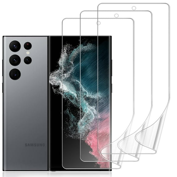 ZYQEEE [3 Pack] Clear Screen Protector for Samsung Galaxy S22 Ultra 6.8", Soft TPU Protective Film [Not Tempered Glass],Support Fingerprint,Case Friendly