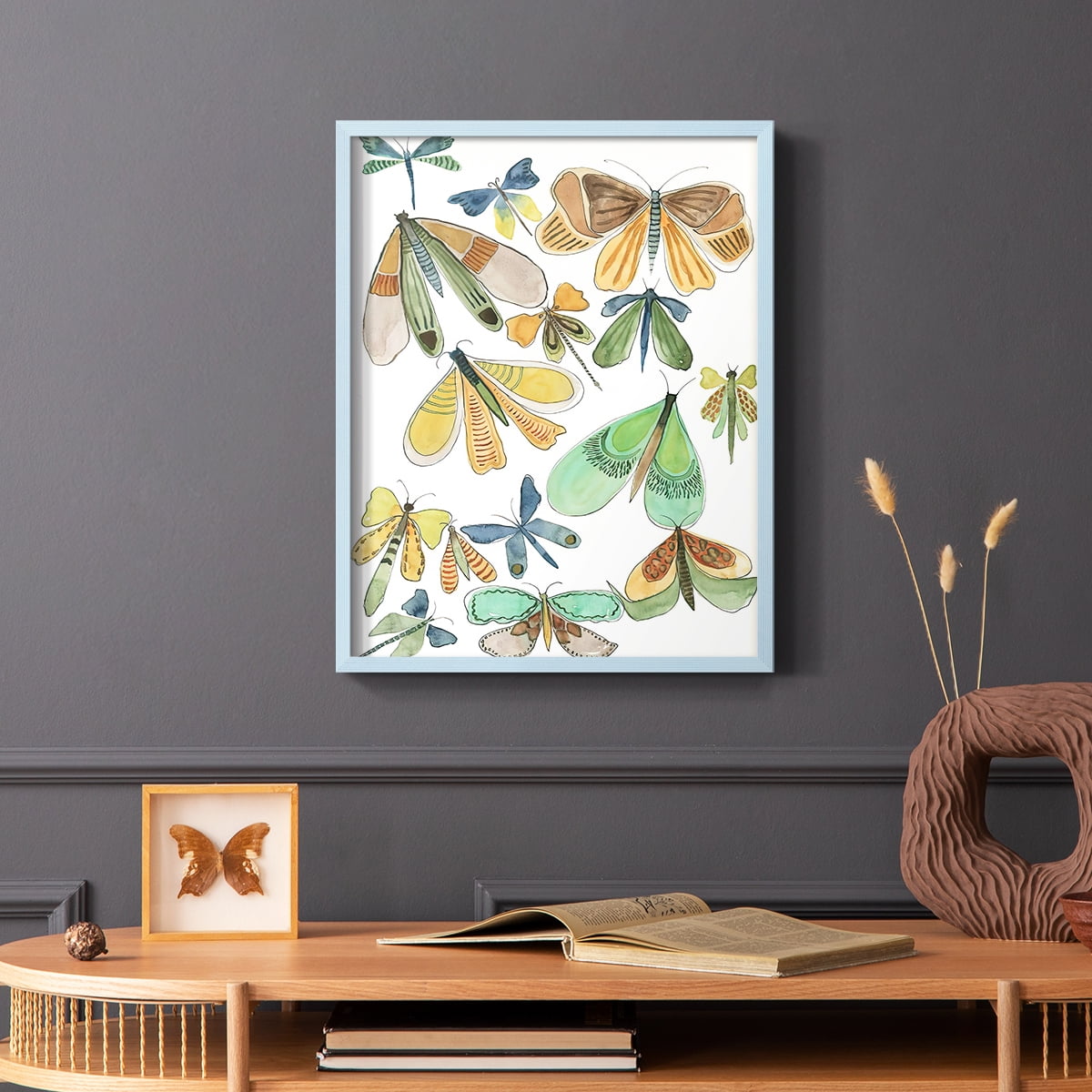Wings Galore II Framed Print - Solid Wood in Single Picture Frame Solid Wood 2 Framed Print