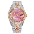 thumbnail image 1 of Pre-Owned Rolex Datejust 36MM 1601 Pink Mother of Pearl Roman Diamond Dial Diamond Bezel Two Tone Rose Gold Full Diamond Jubilee Bracelet, 1 of 9