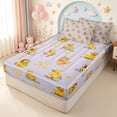 thumbnail image 3 of meiyoeat Adorable Duck Zipper Full Size Comforter Sets with Fitted Sheet and 2 Pillowcases for Kids Girls, Watercolor Floral Zipper Bedding Set for Bedroom, Purple, ReversibleG, 3 of 6