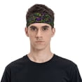 thumbnail image 2 of Daiia Neon Mardi Gras printed Men's Performance Headband,Sports Headbands,Moisture Wicking Workout Headband, 2 of 9