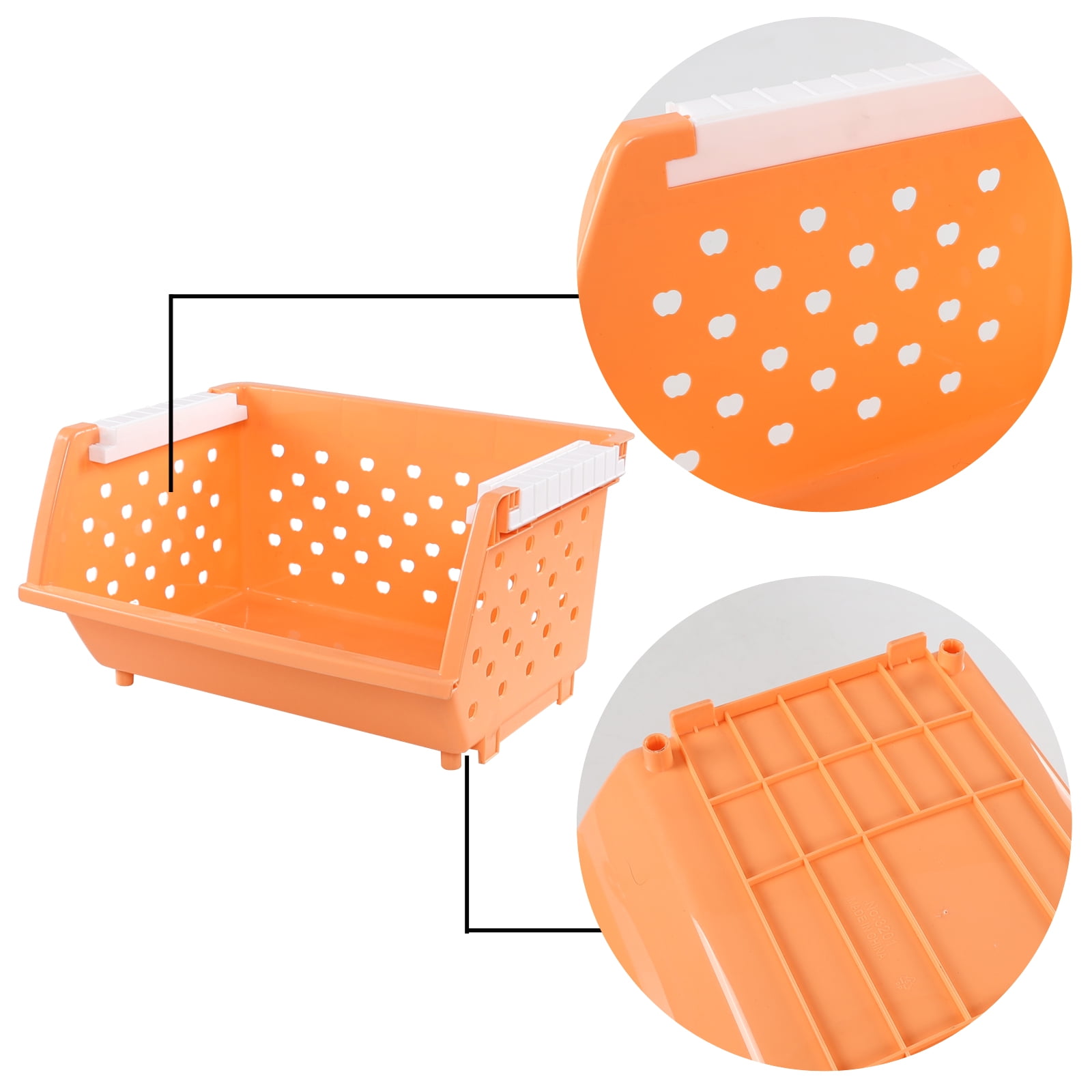 Tyminin 4-Pack Plastic Kitchen Stackable Storage Baskets, Colored Stacking Open Front Storage Bins