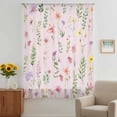 thumbnail image 3 of Pink Spring Floral Sheer Curtains 63 Inches Long, Flowers Botanical Elegant Pastoral Light Filering Curtains, Breathable Simi Curtain Privacy Drapes for Living Room Bedroom Window Treatment, 3 of 9