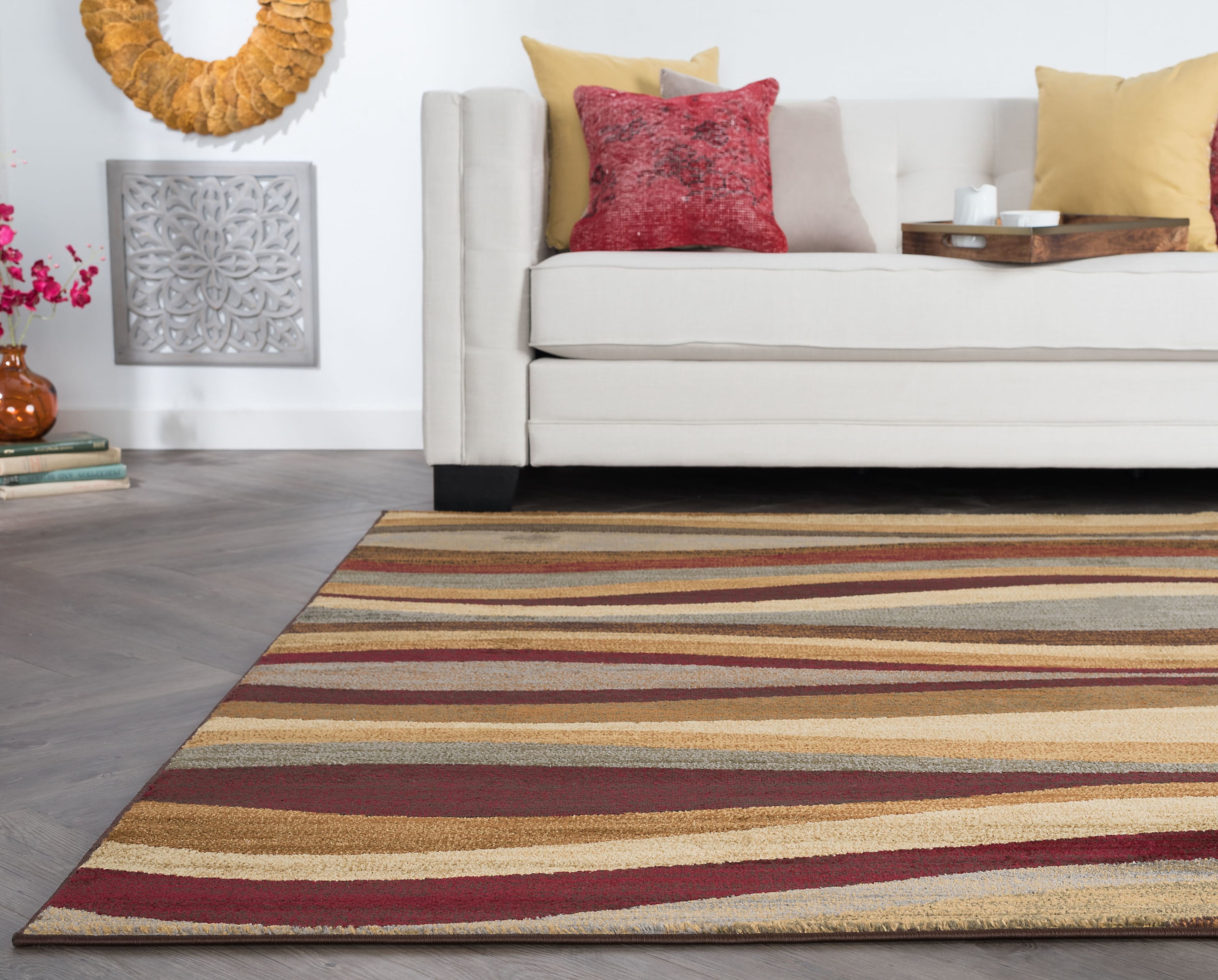 Elegance Contemporary 9' x 12.6' Multi-Color Polypropylene Indoor Area Rug