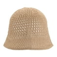 thumbnail image 2 of Deago Women Cotton Bucket Hat Handmade Crochet Knit Foldable Summer Beach Sun Hat Fashion Cute Fishing Hat (Khaki), 2 of 9