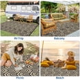 thumbnail image 5 of HIWEAVER 9' x 18' Black/Brown Outdoor Rug PP Plastic Straw Woven Waterproof Patio Rug with Border Portable Outside Carpet for Balcony Deck Picnic Garden Decor, 5 of 7