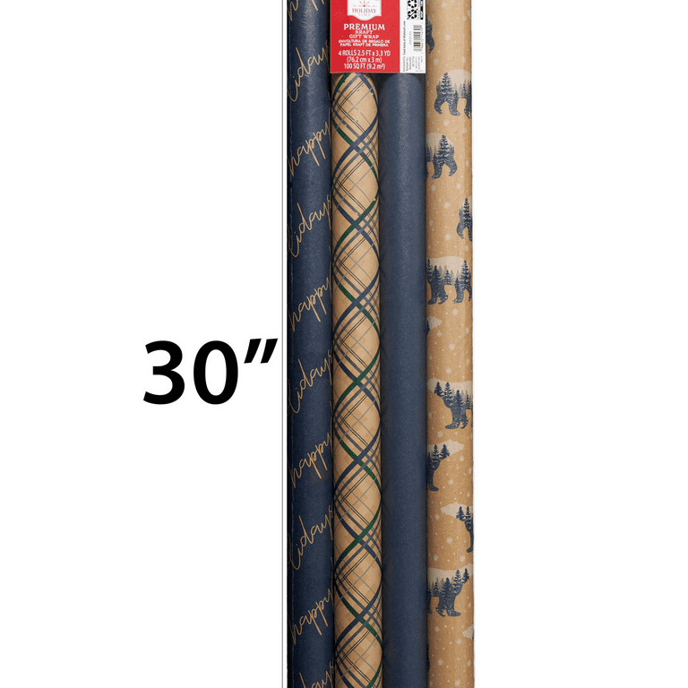 Brown Gift Wrap Kraft Christmas Wrapping Paper Roll 3m