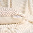 thumbnail image 3 of REGALWOVEN Pack of 2 Chenille Soft Decorative Throw Pillow Covers Striped Modern Neutral Pillowcases for Sofa Bedroom Couch Car White Khaki 18" x 18", 3 of 7