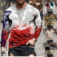 thumbnail image 2 of Qingpeng Men's Basic Shirt Crewneck Long Sleeve Sweatshirt Casual Print Pullover Shirt, 2 of 5