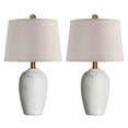 thumbnail image 6 of JUJUYUYOP 21" Linen Lampshade Off-White Ceramic Table Lamps Set of 2,Modern Bedside Lamps,for Living Room and Bedrooms(bulb included), 6 of 18