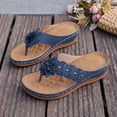 thumbnail image 5 of Yyuenw Women Summer PU Slip On Wedge Slides Open Toe Flower Thong Walking Casual Sandals, 5 of 9