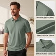 thumbnail image 6 of Men's Summer Casual 3-Button Polo Shirts Solid Color Classic Soft Breathable Fabric Tops, M, 6 of 9