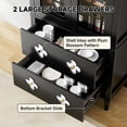thumbnail image 6 of SLSY 71-inch Tall Arched Kitchen Locker with Glass Doors, Vintage Wooden Arched Cabinet, Luxurious Arched Bookshelf, 4 Shelves and 2 Drawers, Suitable for Kitchens, Dining Rooms, and Living Rooms ., 6 of 8