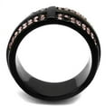 thumbnail image 3 of Womens Black Ring Anillo Para Mujer 316L Stainless Steel Ring with Top Grade Crystal in Light Amethyst Annabeth, 3 of 4