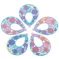 thumbnail image 7 of U8MO 50pcs Colorful Vacuum Plating 201 Stainless Steel Filigree Pendants 23~48.5mm-Teardrop with Flower, 7 of 7
