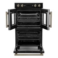 thumbnail image 3 of Forno Asti 30-Inch Double Electric Wall Oven with Upper French Doors in Black & Antique Brass, 7.36 cu. ft. Dual True Convection, 7,200W, Air Fry, Sous Vide, Self-Clean, 3 of 9